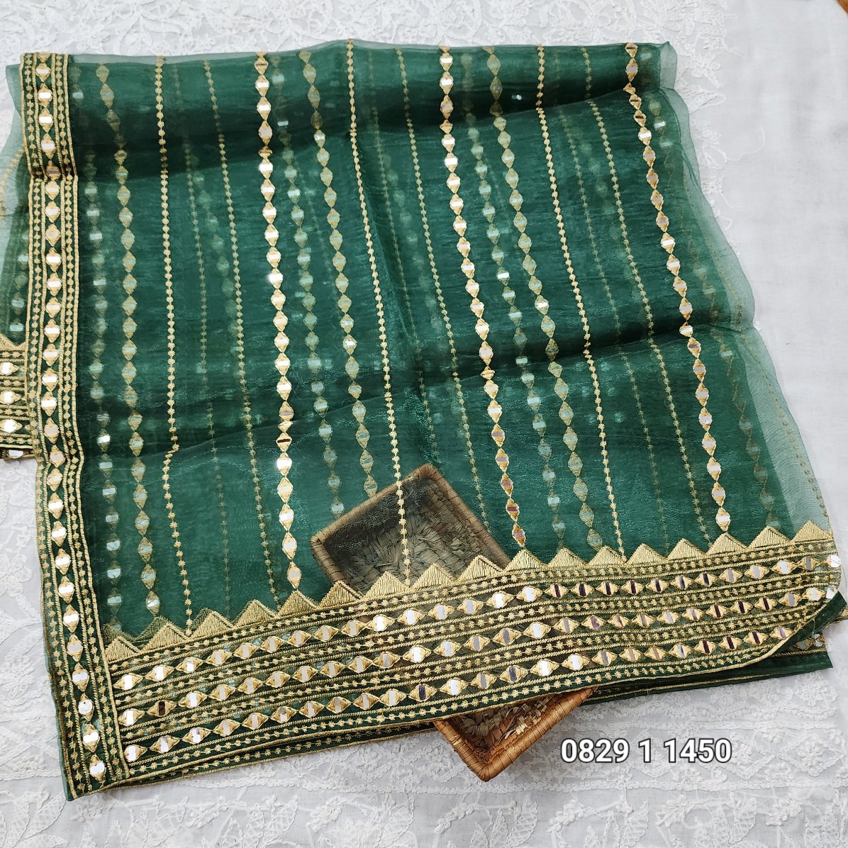 Fancy Organza Embroidered Dupatta