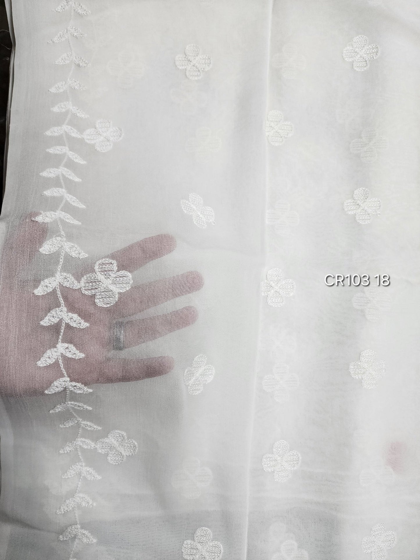 Crinkle Chiffon Dyeable Embroidered Dupatta