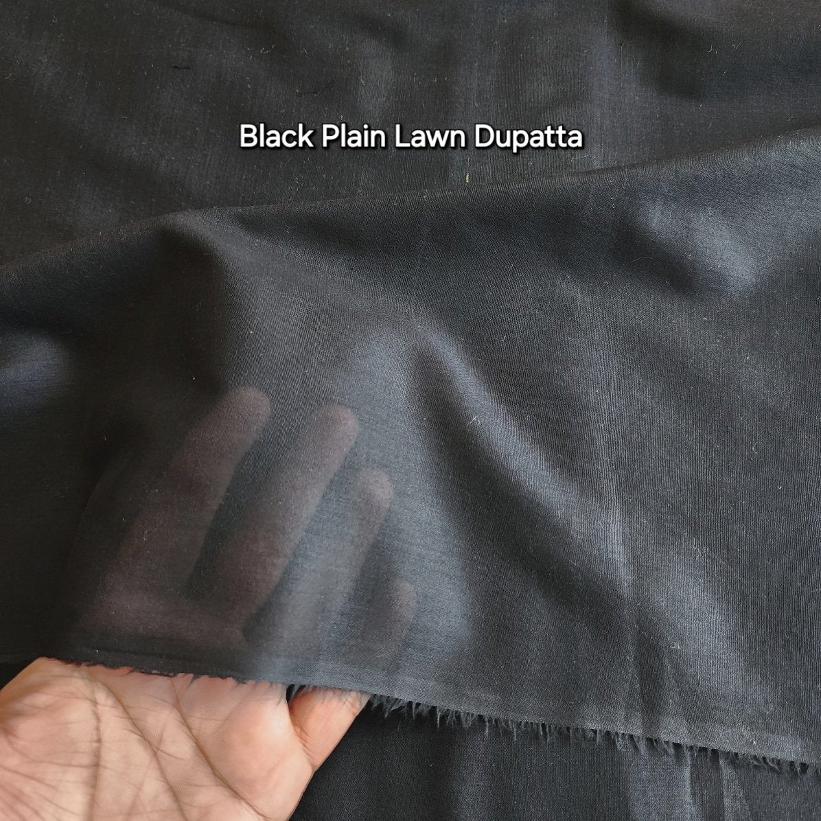 Black Plain Pure Lawn Dupatta 2.5M Free Delivery