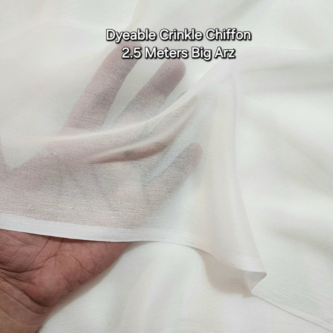Crinkle Chiffon Dyeable Big Arz 2.5 Meters