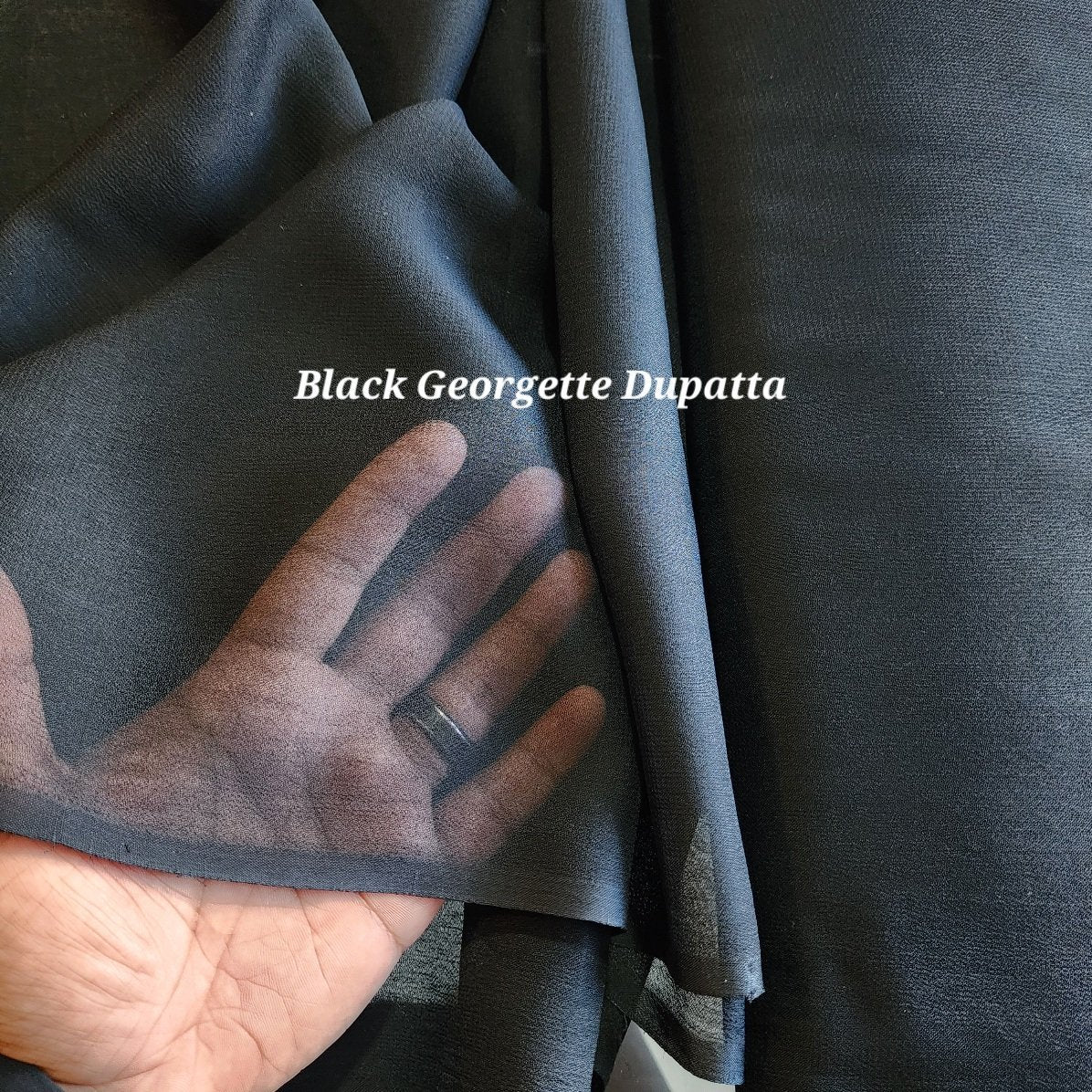 Black Georgette Chiffon Dyeable Dupatta Free Delivery