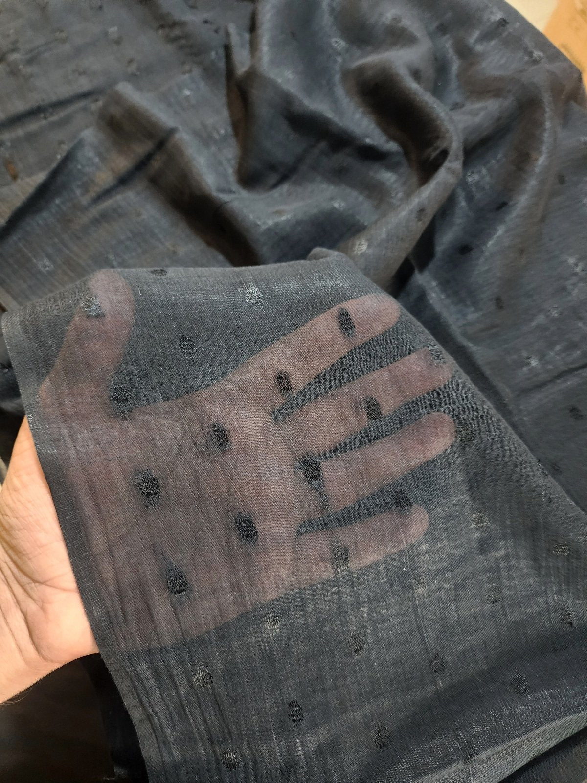 Black Pure Lawn Bindi Dupatta Jet Black Beautiful Lawn Dupatta