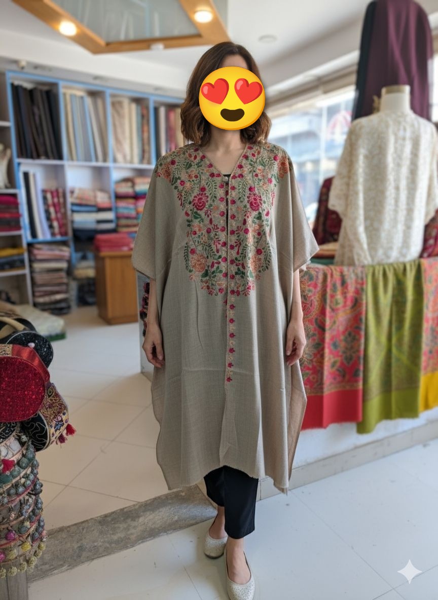 Cape Shawl | Pashmina Embroidered Cape Shawls Perfect for Gift | Dark Skin