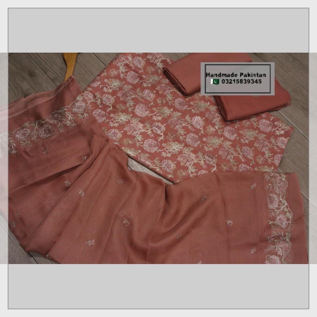 3 Piece Unstitched Suit - Pure Swiss Lawn