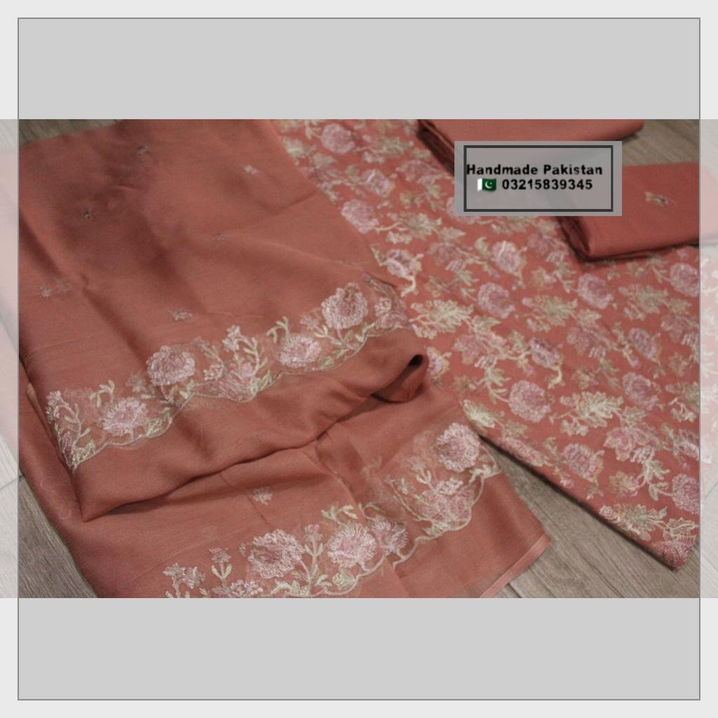 3 Piece Unstitched Suit - Pure Swiss Lawn