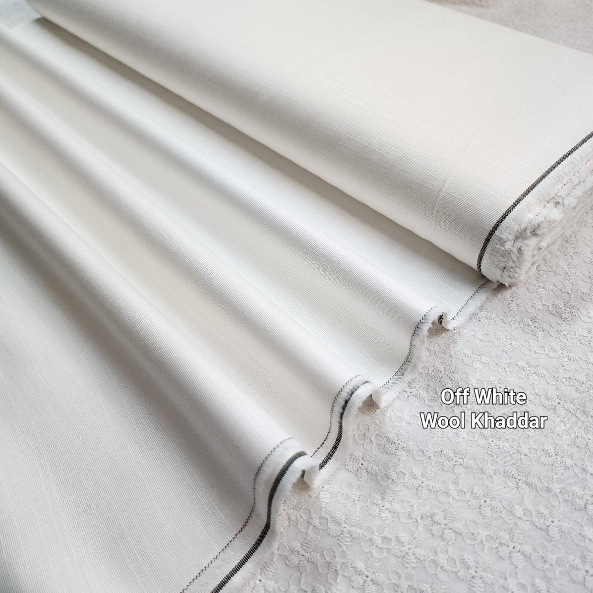 Plain Wool Khaddar 2PC Suit | Off White