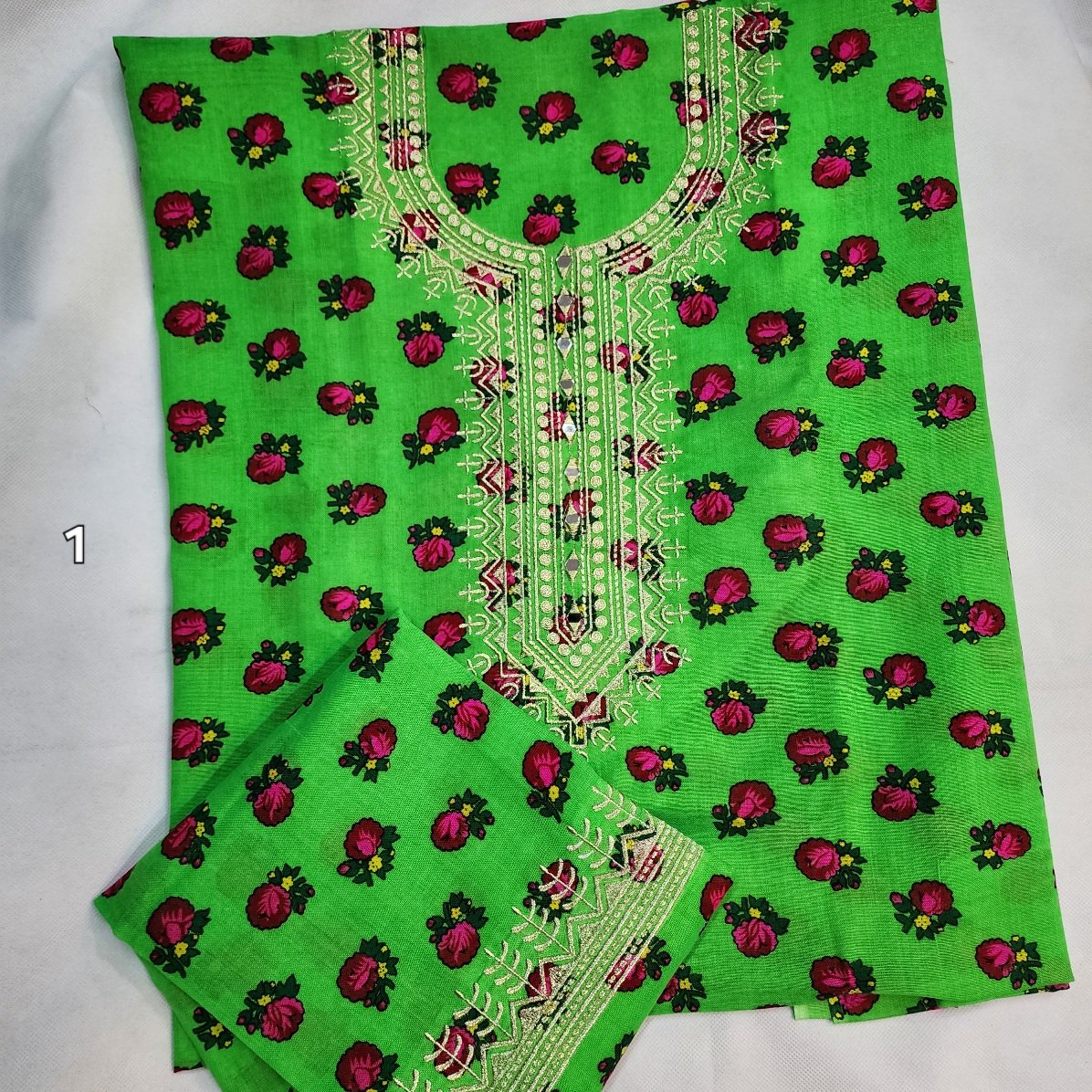 Tropical Marina Embroidery Suit | 2 Pc