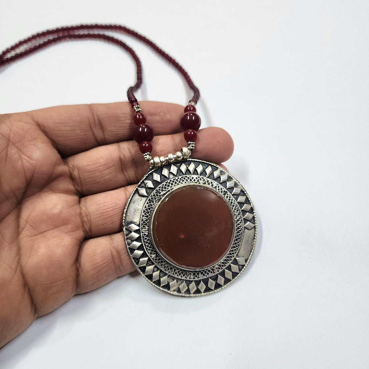 Large Pendant | Antique Details Real Stone