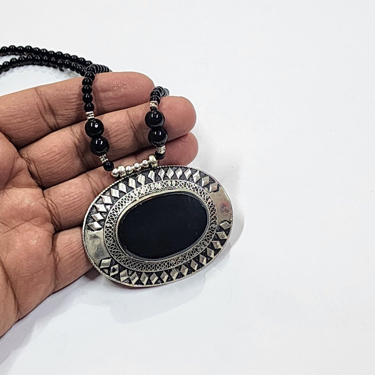 Large Pendant | Antique Details Real Stone