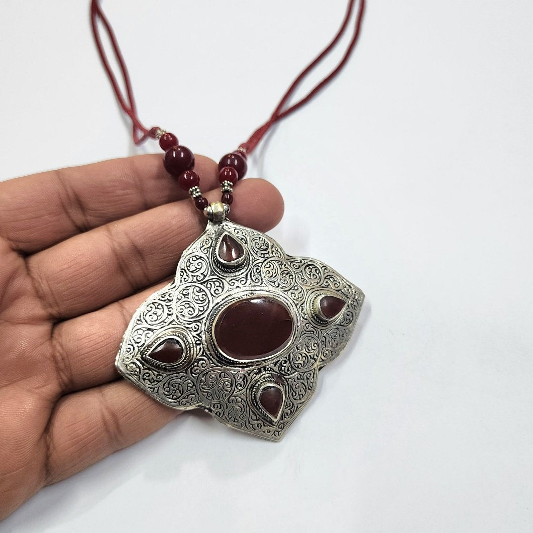 Large Pendant | Antique Details Real Stone