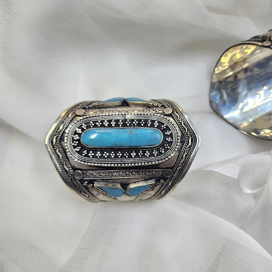 Ethnic Stonework Bracelet Cuff