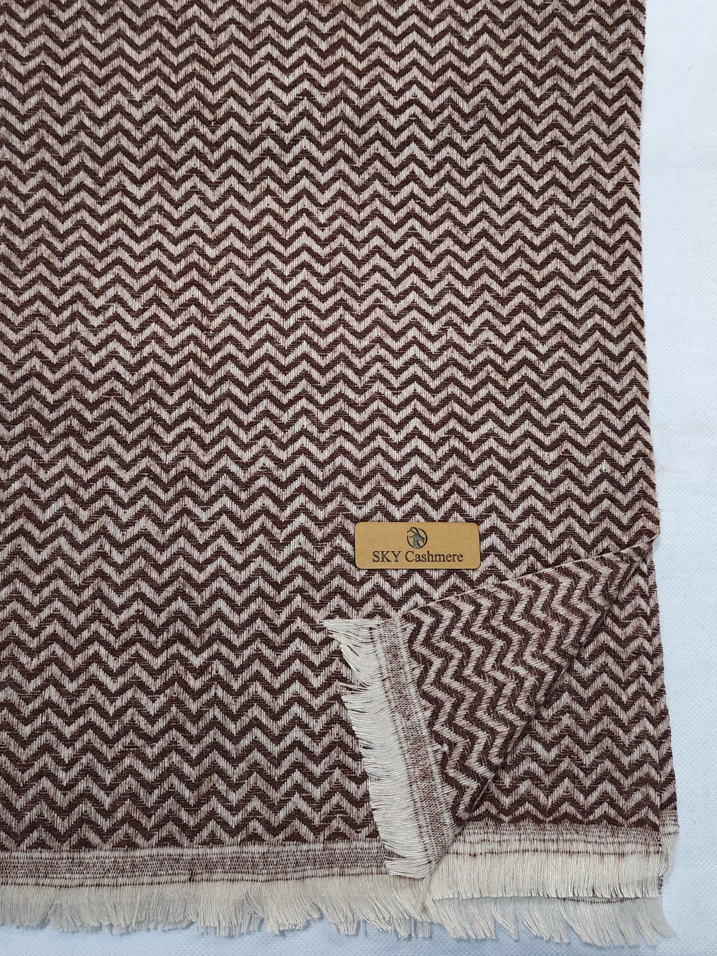 Plain Stole Zinzag Design Self Kani Sky Cashmere Stole Perfect Gift in Sale Price