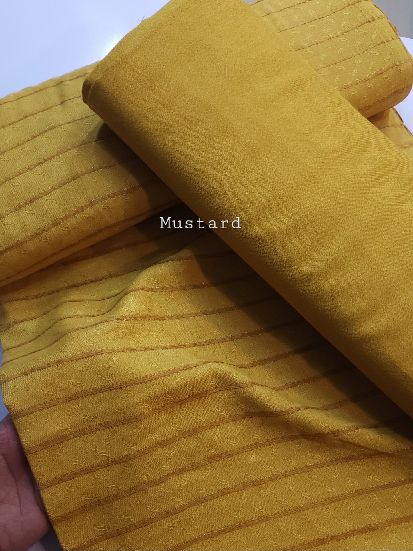 Self Design and Velvet Lining Suit Marina Suit 2 Pc | Perfect Winter Fabric 6 Yards | Mustard