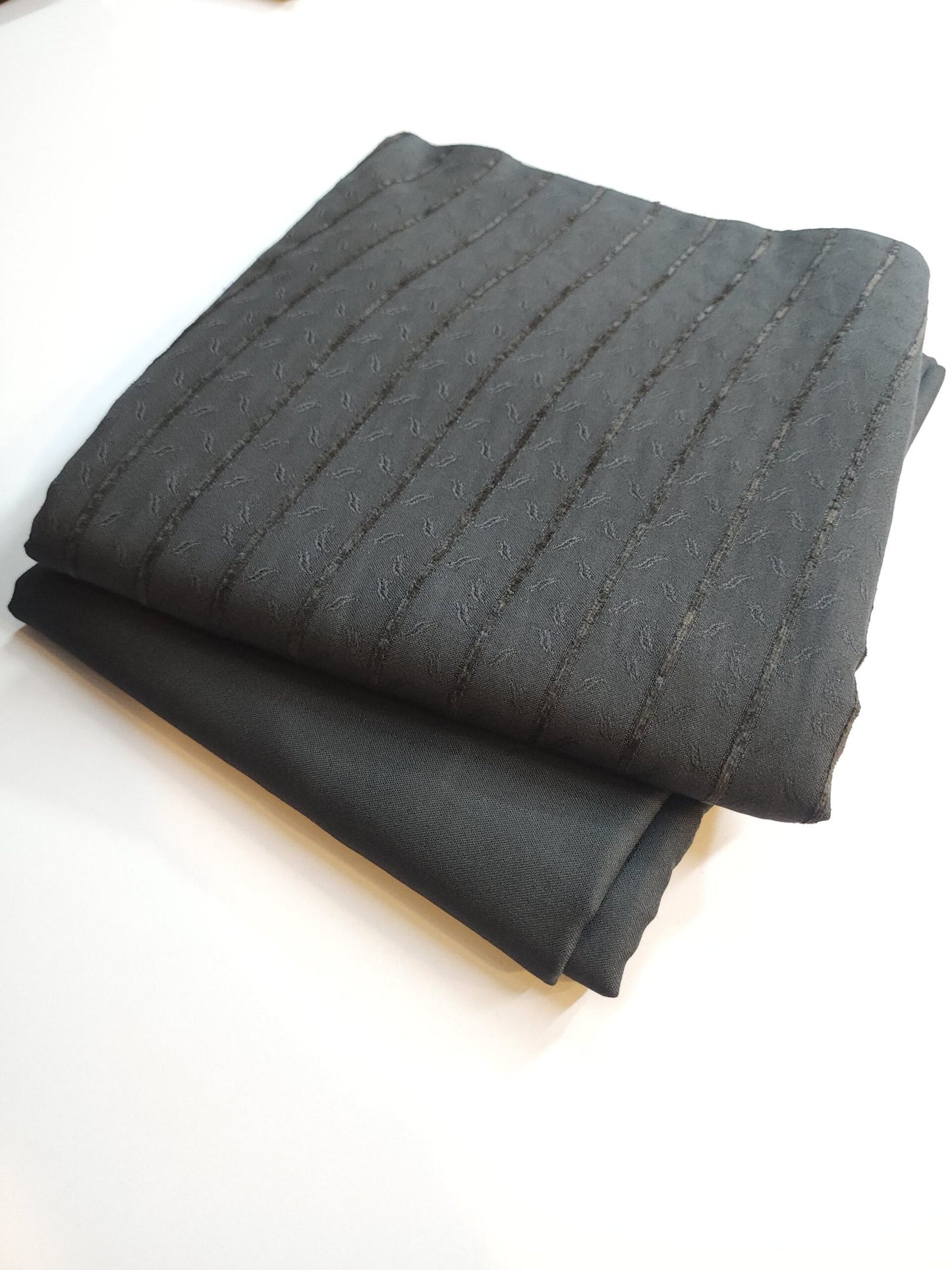 Self Design and Velvet Lining Suit Marina Suit 2 Pc | Perfect Winter Fabric 6 Yards | Dark Grey