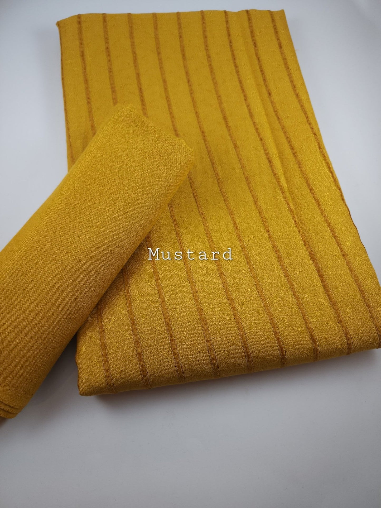 Self Design and Velvet Lining Suit Marina Suit 2 Pc | Perfect Winter Fabric 6 Yards | Mustard