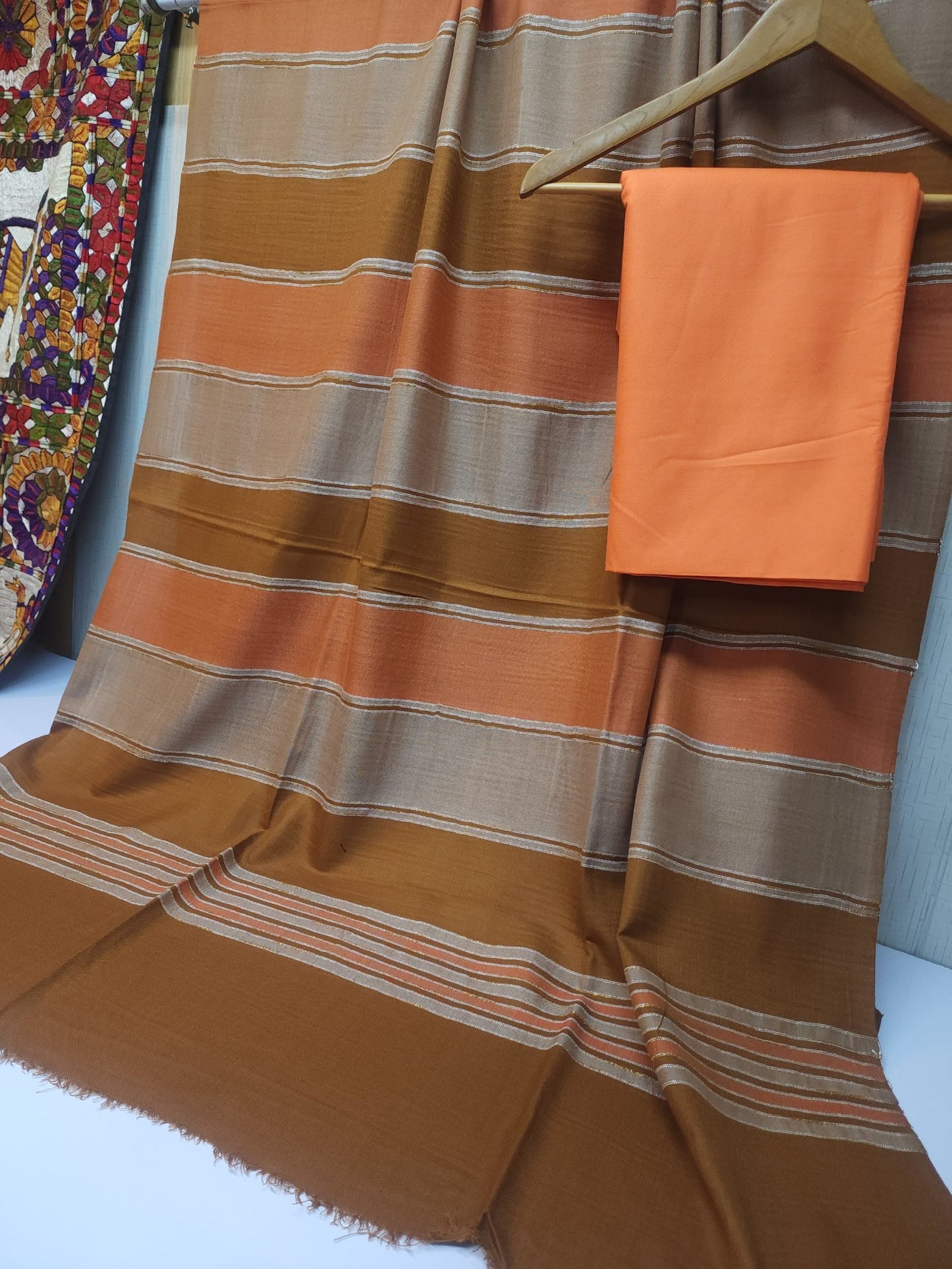 3 Piece Suit | Plain Marina Suit With Pashmina Lining Shawl Perfect Gift Great Price