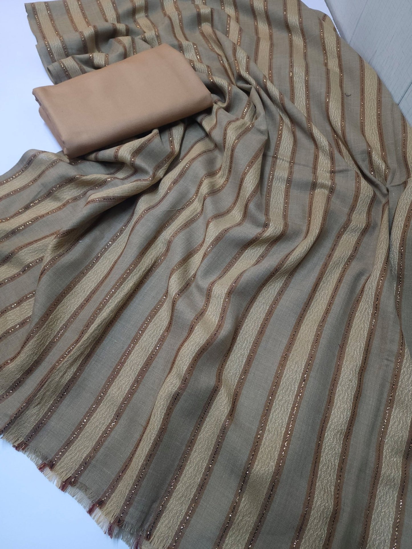 3 Piece Suit | Plain Marina Suit With Pashmina Lining Shawl Perfect Gift Great Price