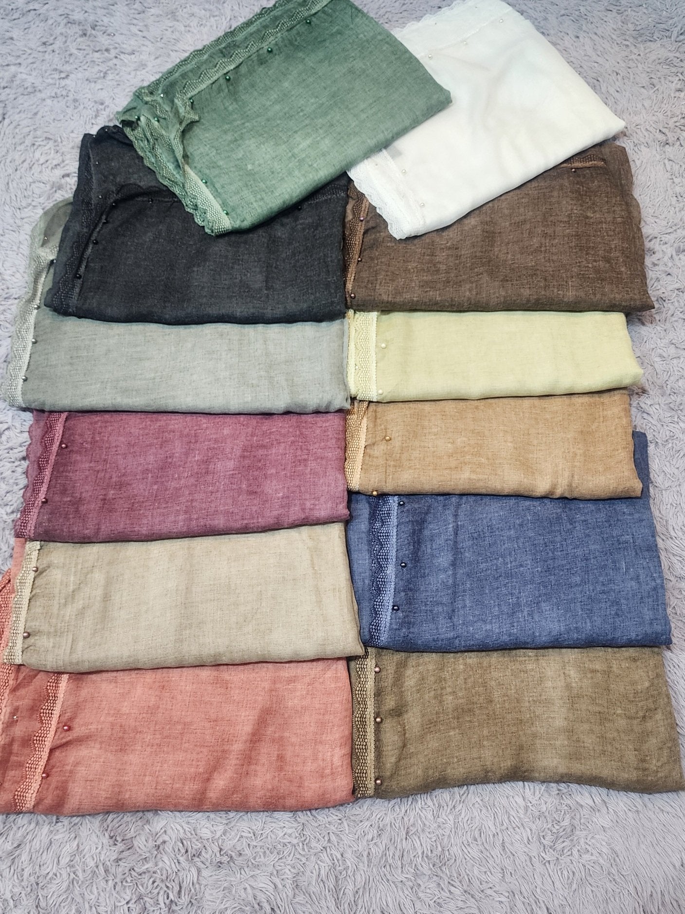 Lawn Shawl 4 Side Lace Border | Light Skin