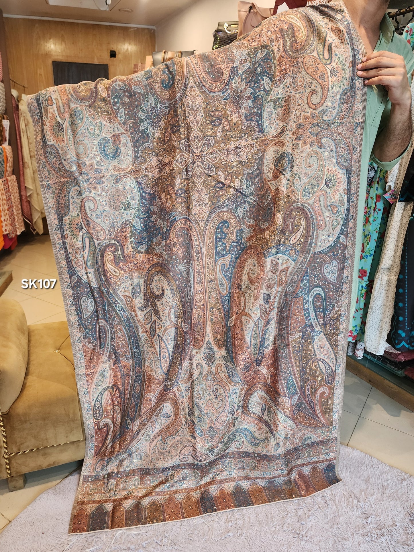 Luxury Kani Silk Shawl, Wedding Wrap Perfect Gift Made in Kashmir | SK107