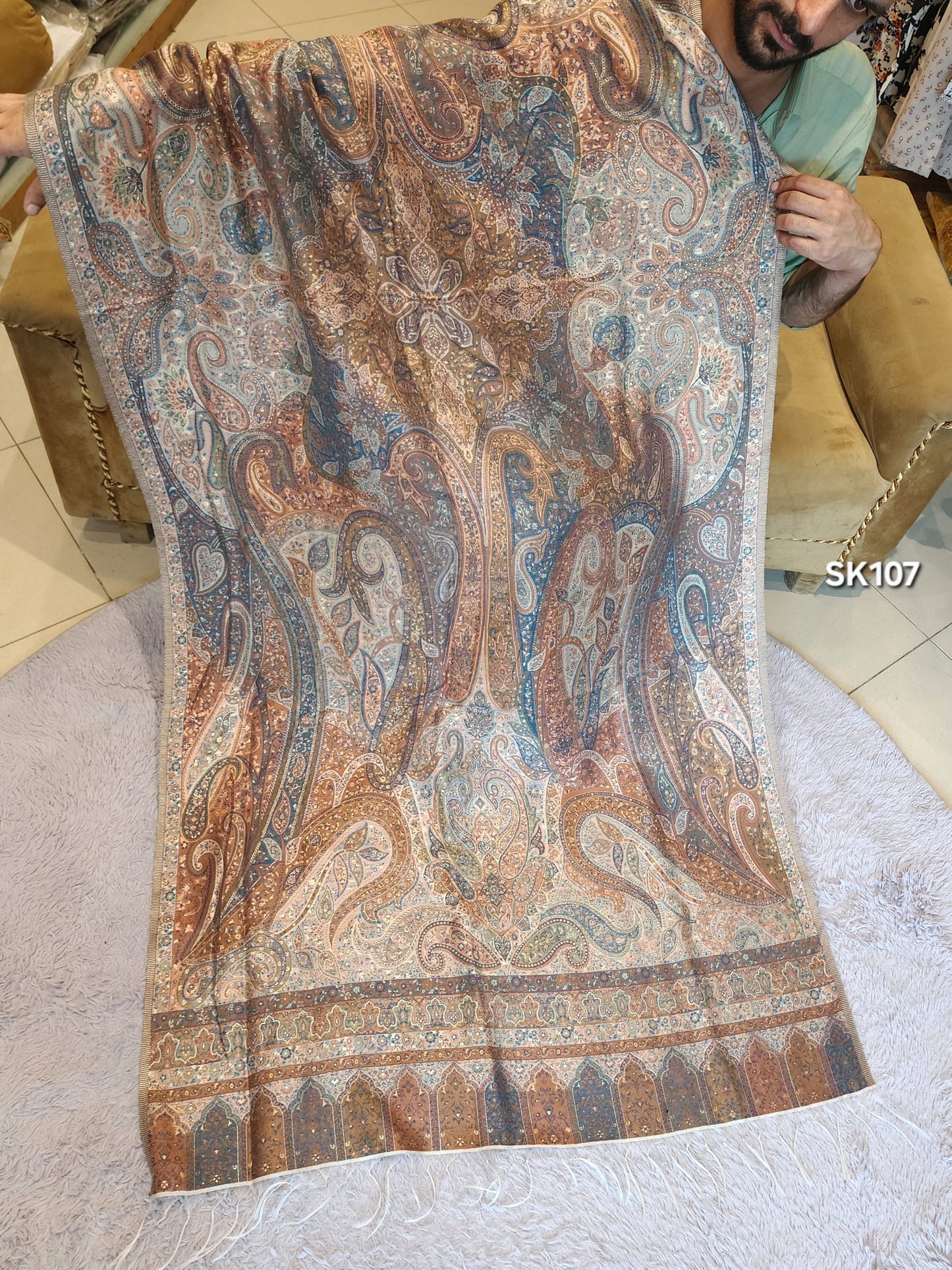 Luxury Kani Silk Shawl, Wedding Wrap Perfect Gift Made in Kashmir | SK107