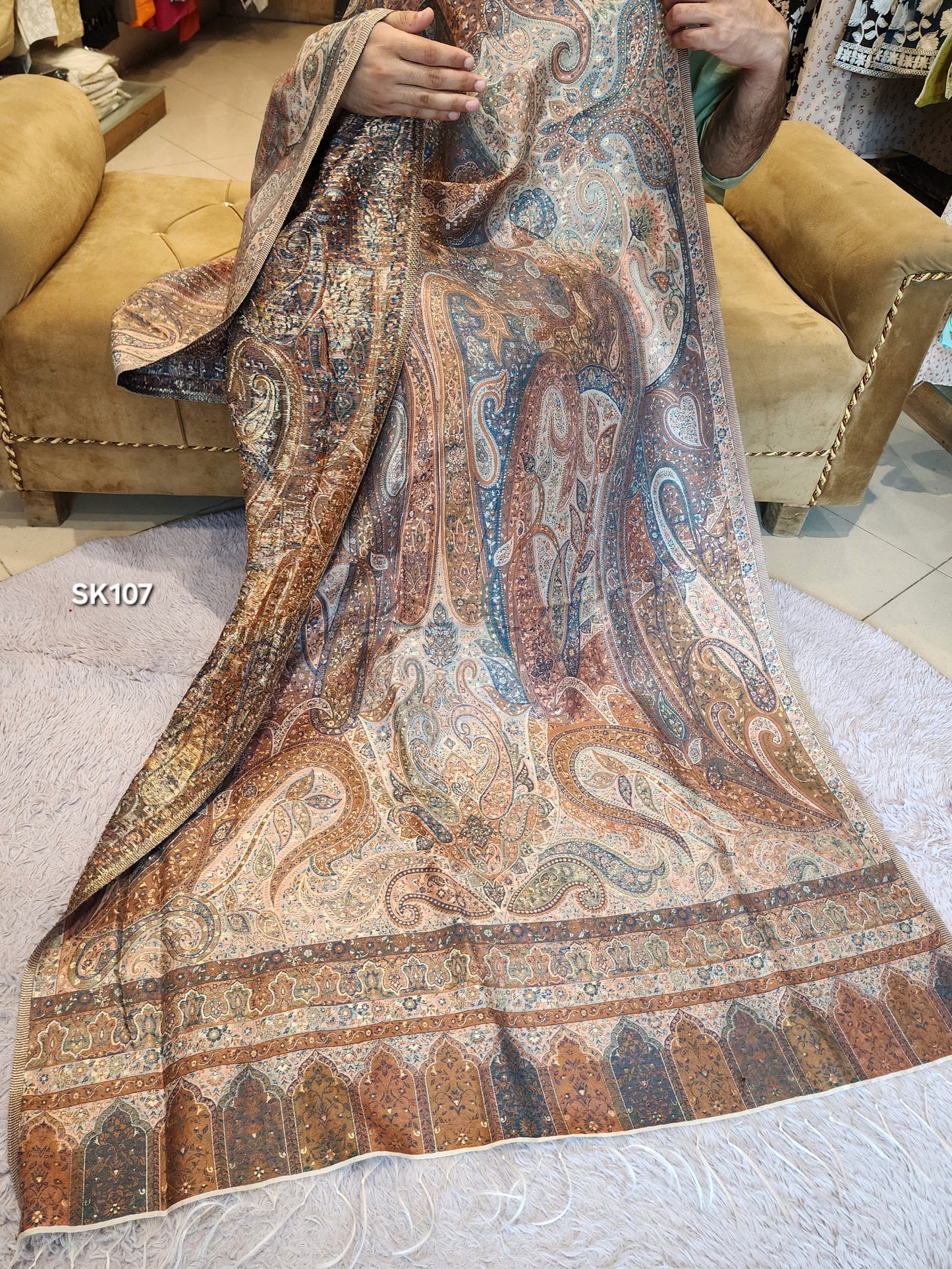Luxury Kani Silk Shawl, Wedding Wrap Perfect Gift Made in Kashmir | SK107