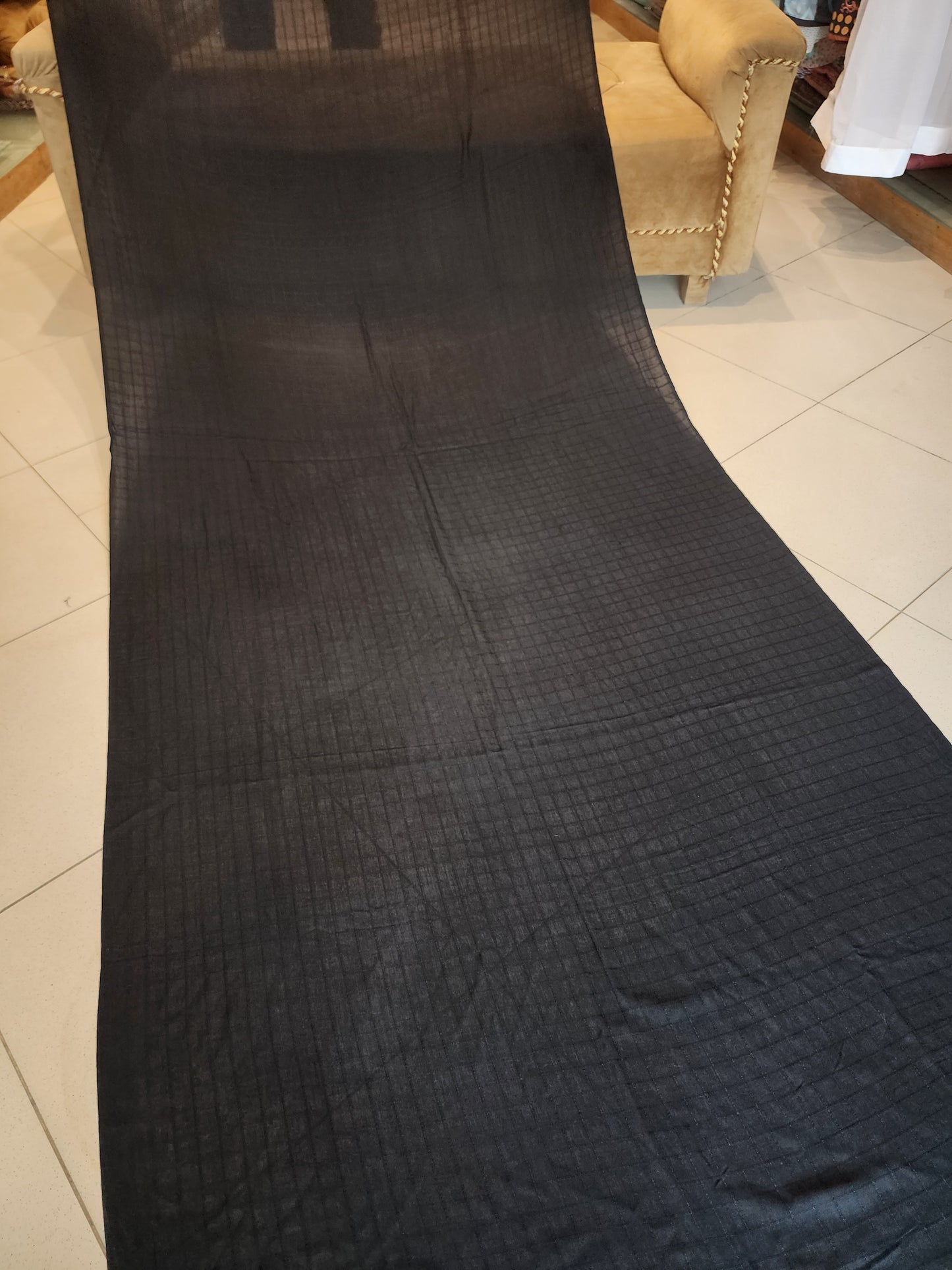 Black Souti Lawn Dupatta 3 Yards | Check Design