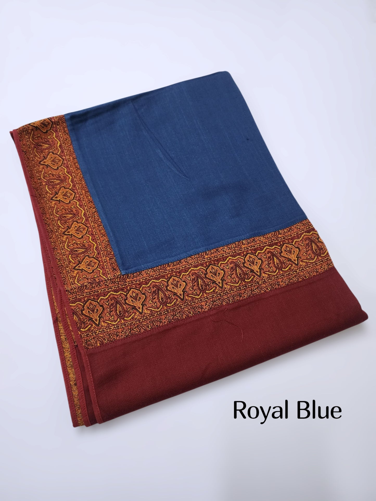 Kani Border Pashmina Shawl | Perfect Gift Item in Sale Price | Royal Blue
