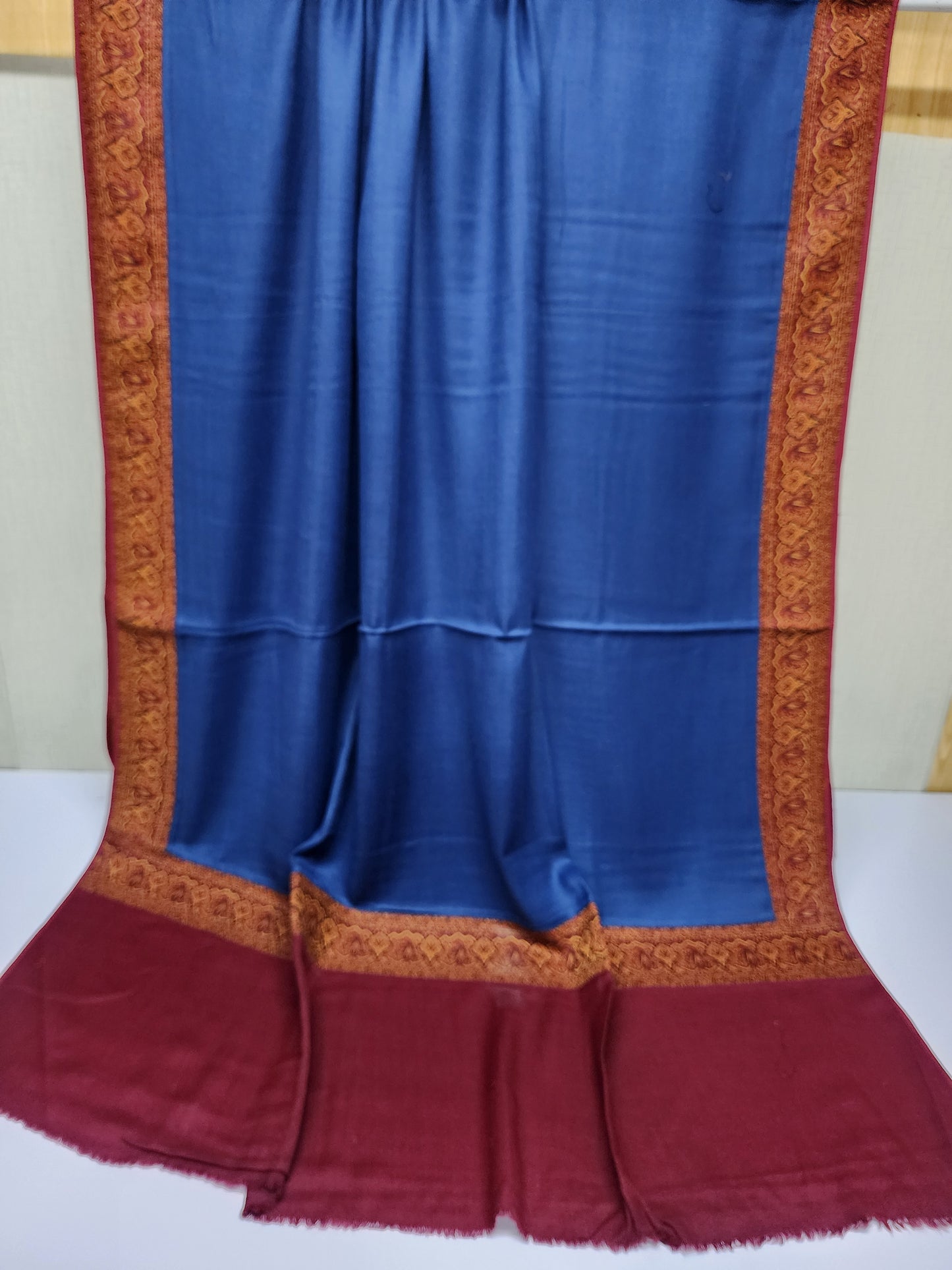 Kani Border Pashmina Shawl | Perfect Gift Item in Sale Price | Royal Blue