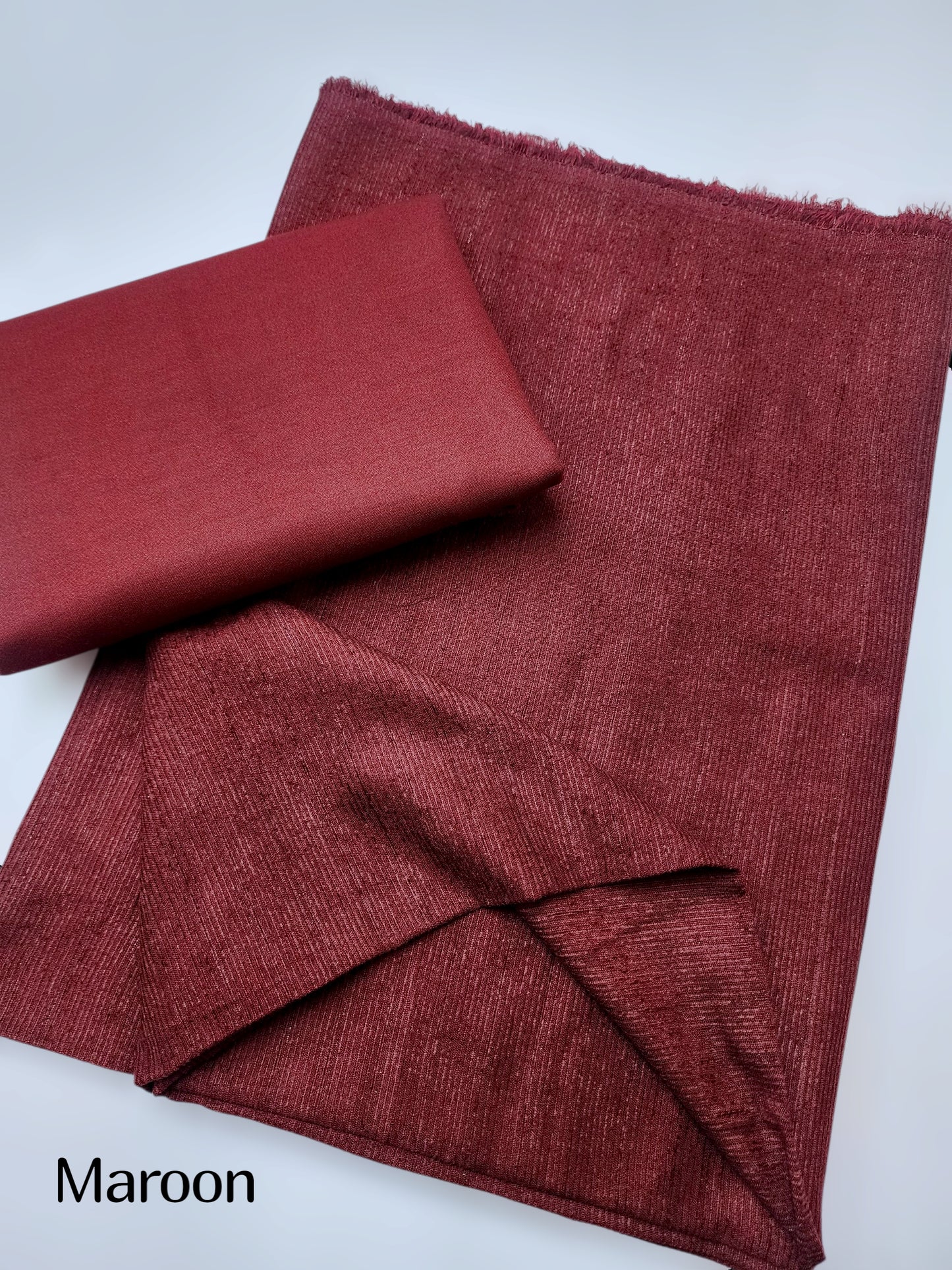 Marina Khaddi Made Velvet Lining Suit | 2 Piece 6 Yards Suit Perfect Gift | Maroon