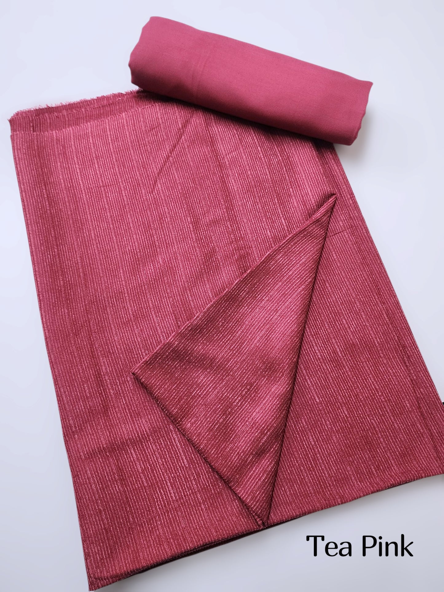 Marina Khaddi Made Velvet Lining Suit | 2 Piece 6 Yards Suit Perfect Gift | Tea Pink