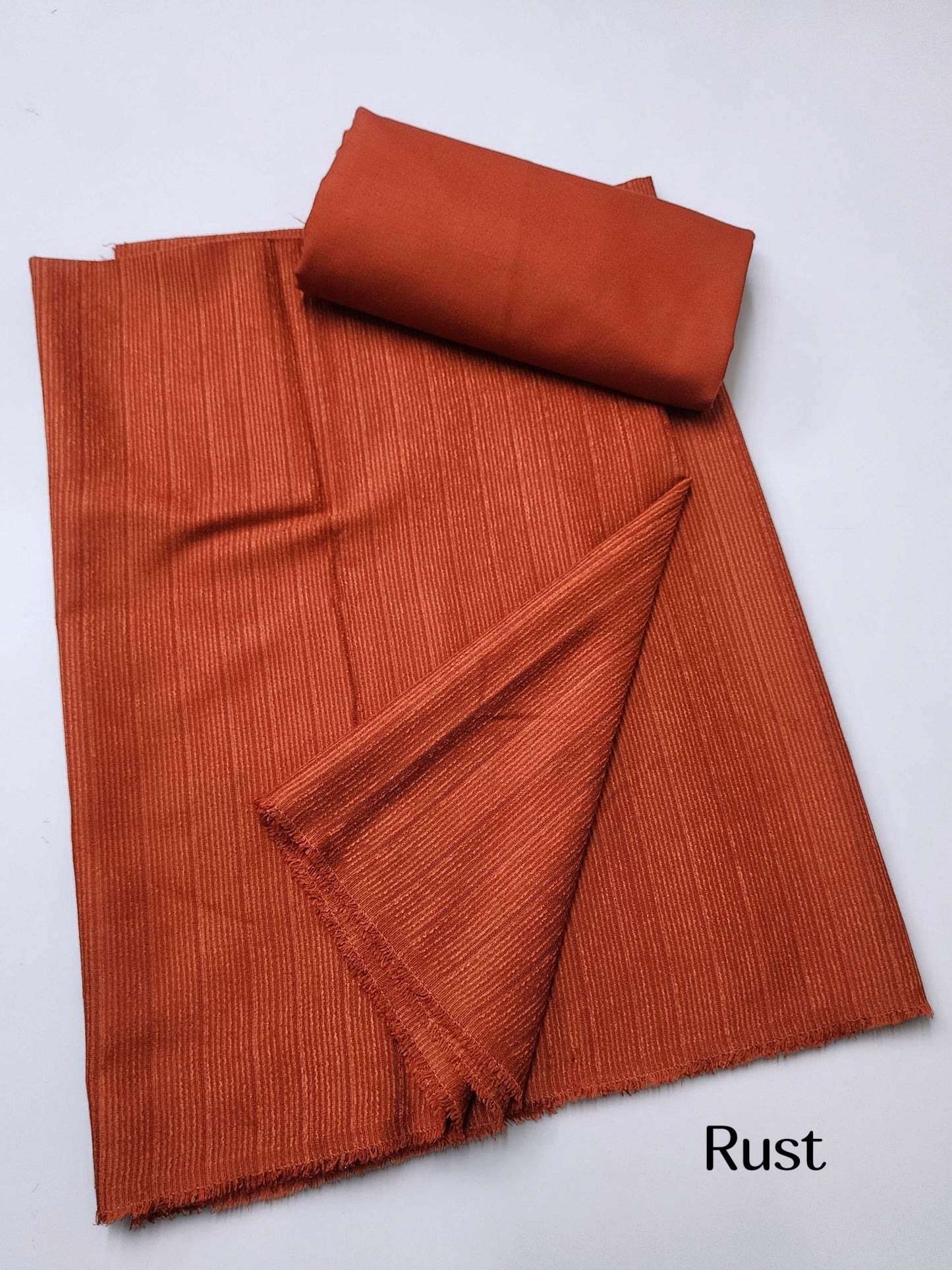 Marina Khaddi Made Velvet Lining Suit | 2 Piece 6 Yards Suit Perfect Gift | Rust