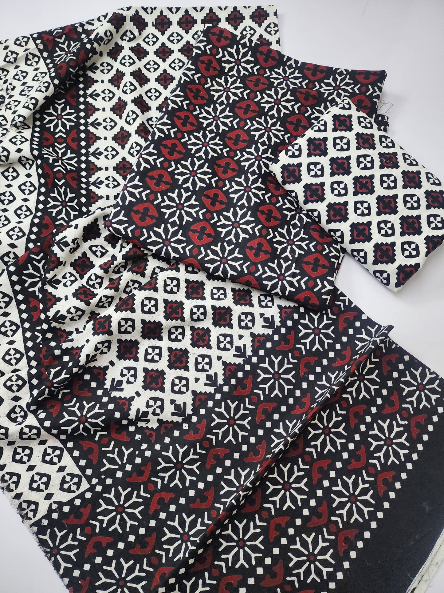 Ajrak Cotton 3 Piece Unstitched Suit 25% OFF