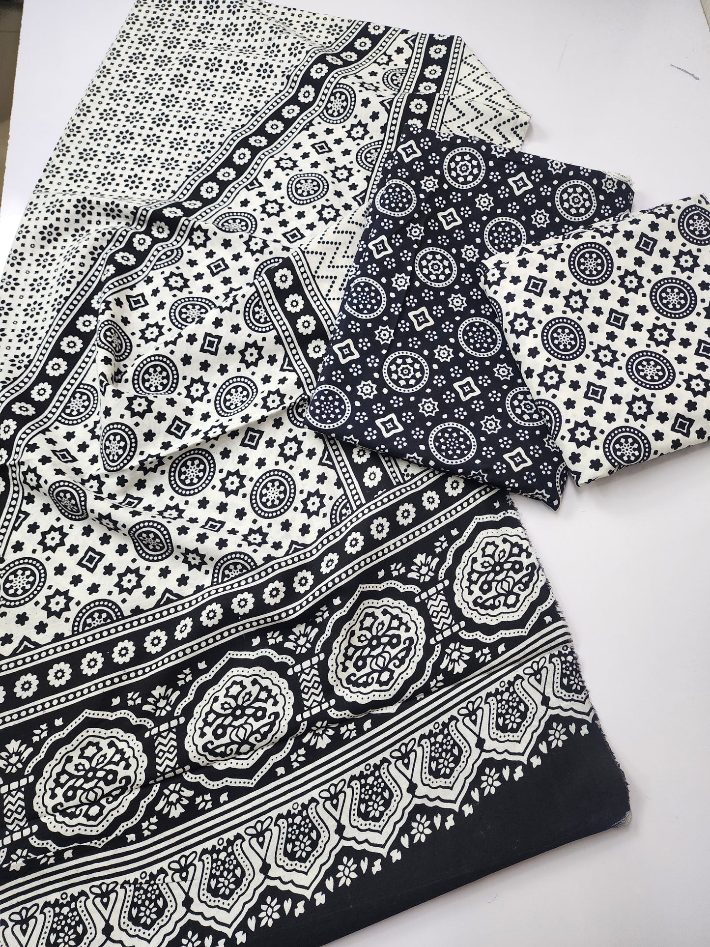 Ajrak Cotton 3 Piece Unstitched Suit 25% OFF