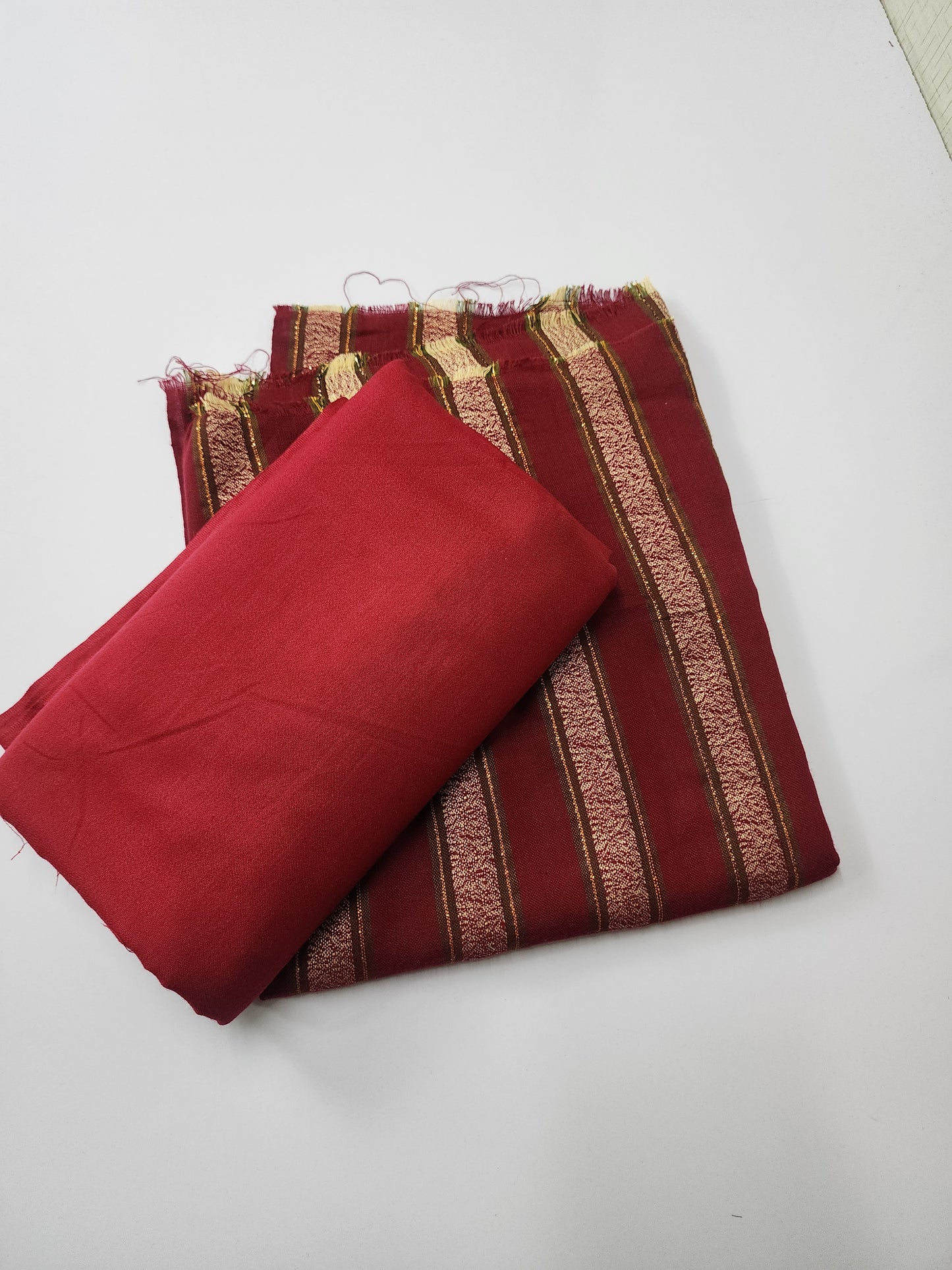 3 Piece Suit | Plain Marina Suit With Pashmina Lining Shawl Perfect Gift | Maroon