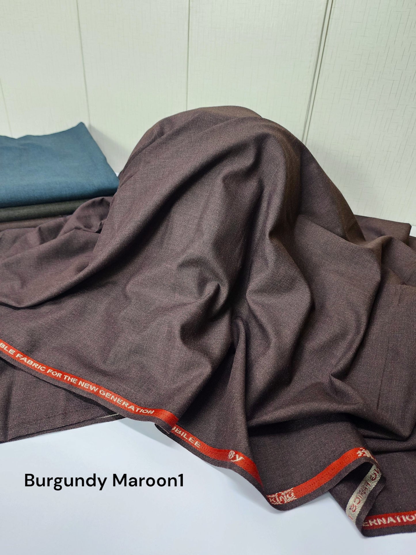 Gents Wool Suit Premium Quality Plain Suit | Burgundy Maroon