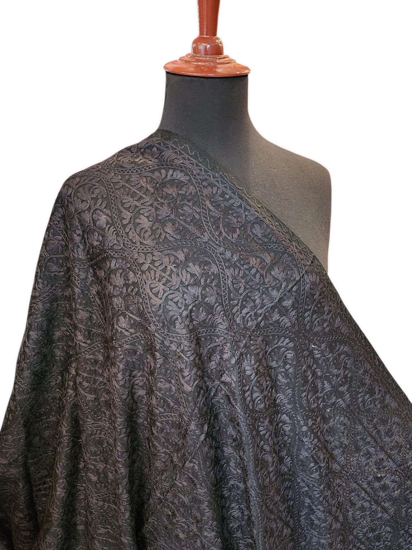 Pashmina Embroidered Shawl | Kashmiri Aar Work Embroidery Perfect Gift in Sale Price Black