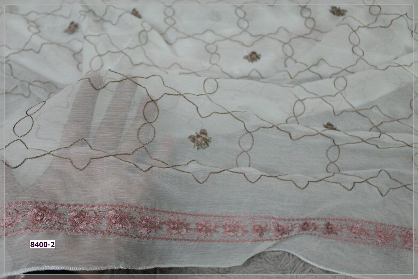 Pure Crinkle Chiffon Embroidered Dupatta