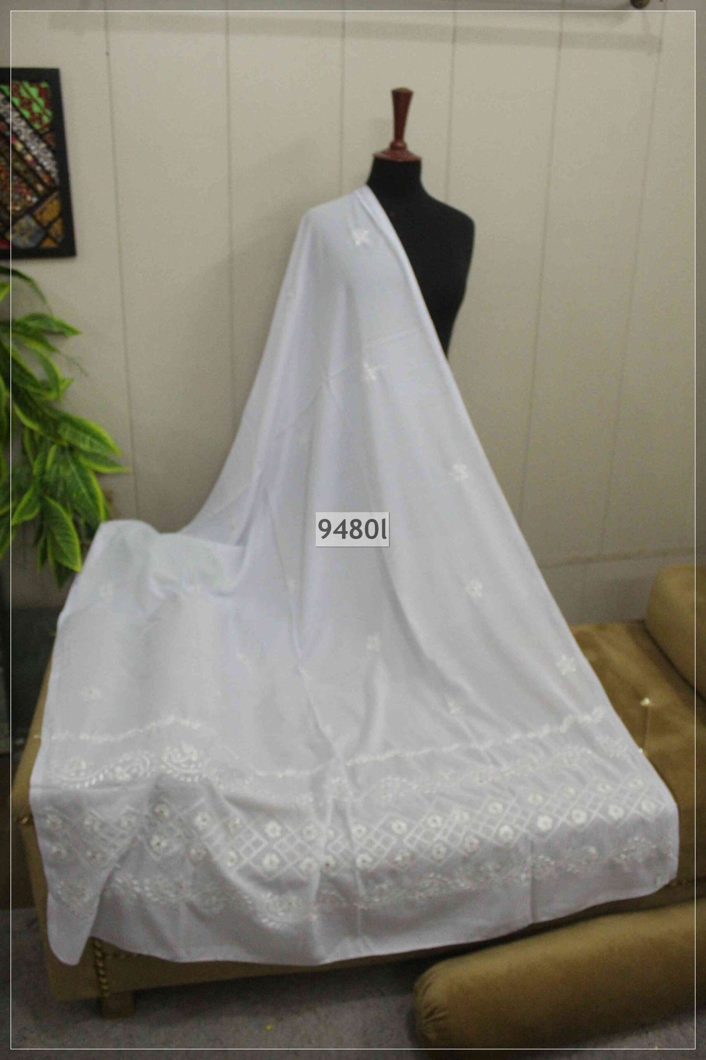 Pure Swiss Lawn Handmade Shawl