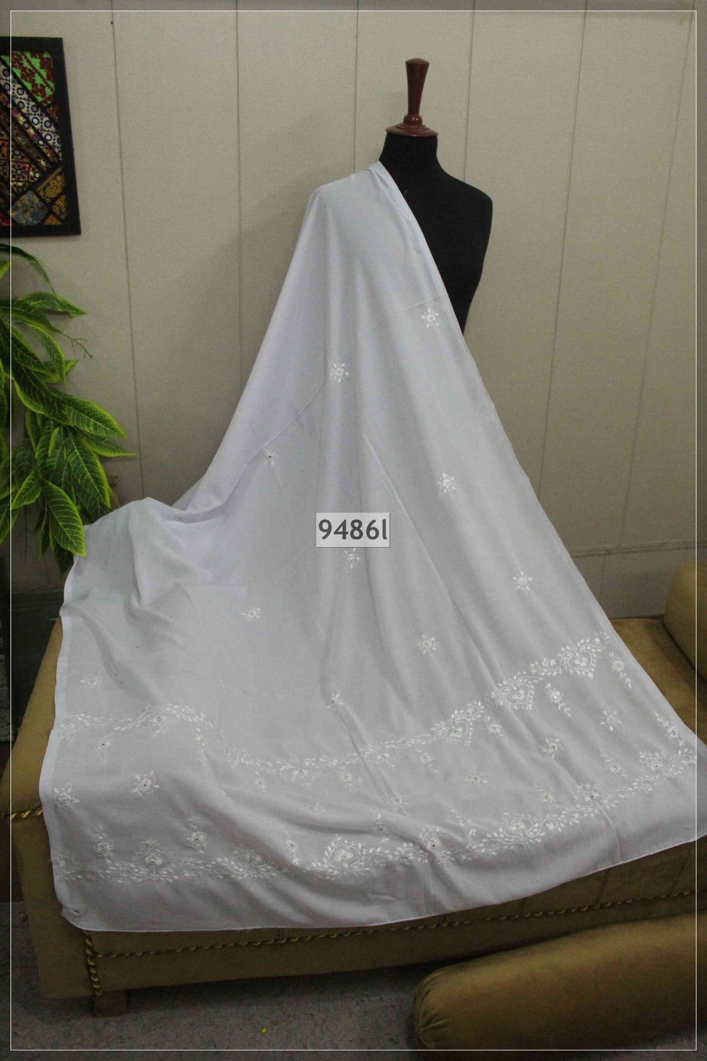 Pure Swiss Lawn Handmade Shawl