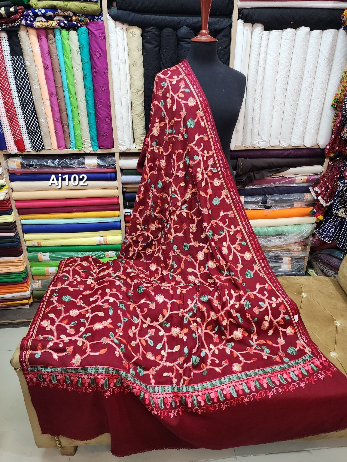 Pashmina Shawl | Full Kashmiri Embroidery