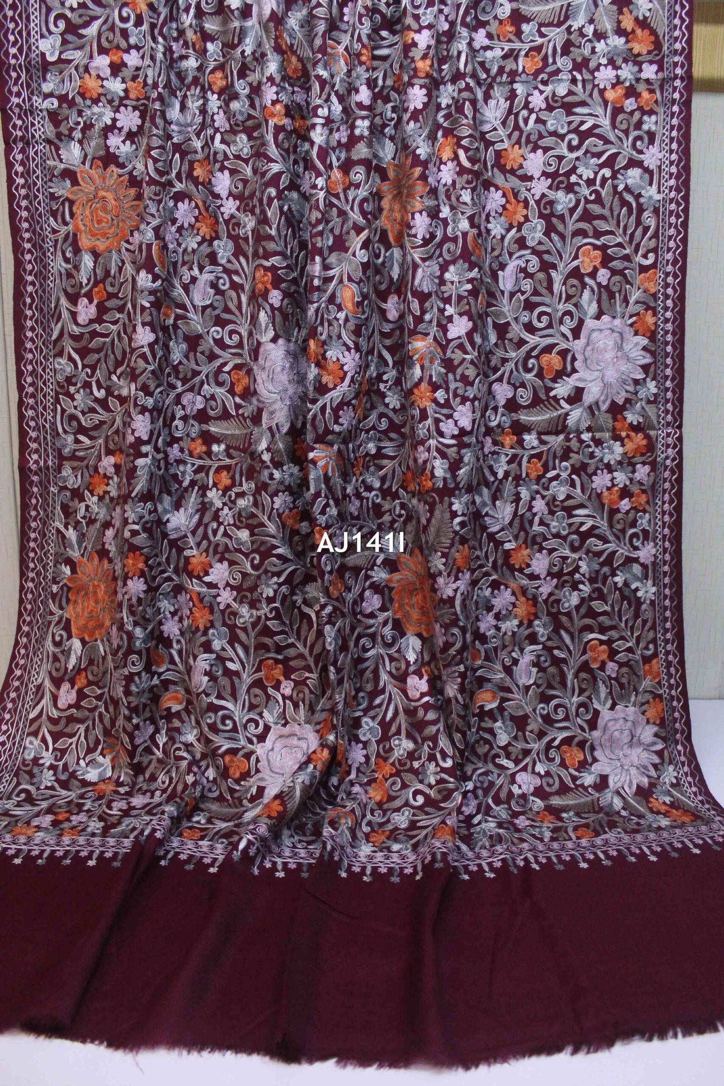 Pashmina Embroidered Shawl | Kashmiri Aar Work Multi Embroidery Perfect Gift in Sale Price