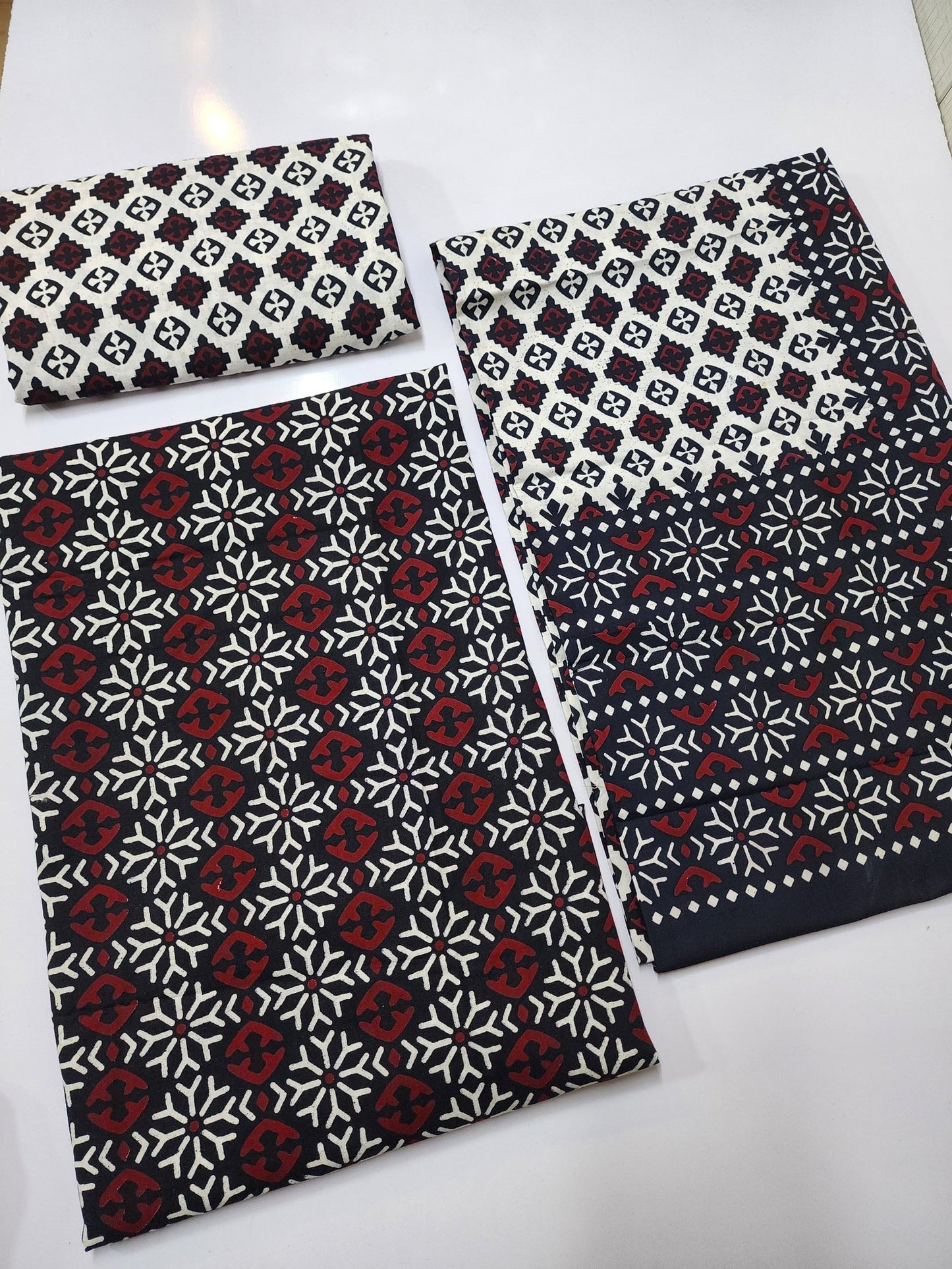 Ajrak Cotton 3 Piece Unstitched Suit 25% OFF