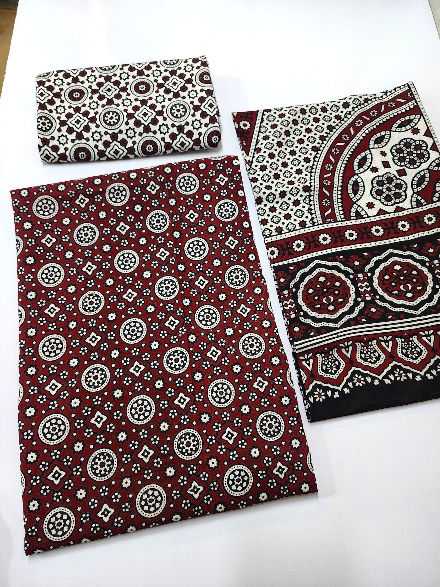 Ajrak Cotton 3 Piece Unstitched Suit 25% OFF