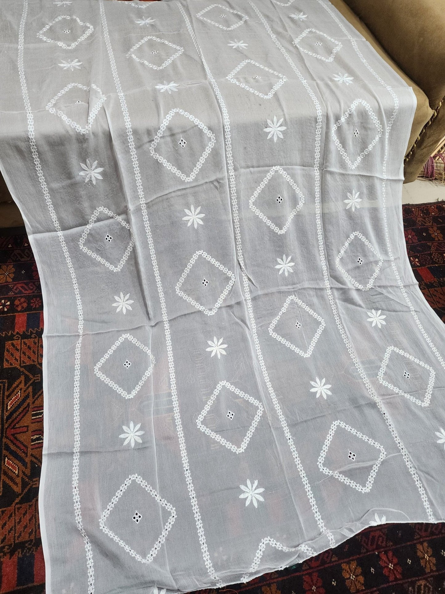 Crinkle Chiffon Tarkashi and Embroidered Dyeable Dupatta