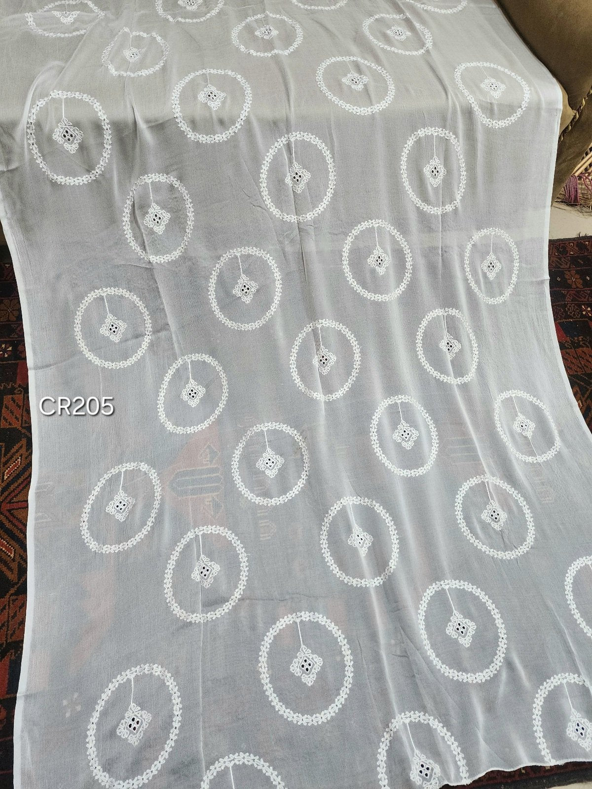 Crinkle Chiffon Tarkashi and Embroidered Dyeable Dupatta