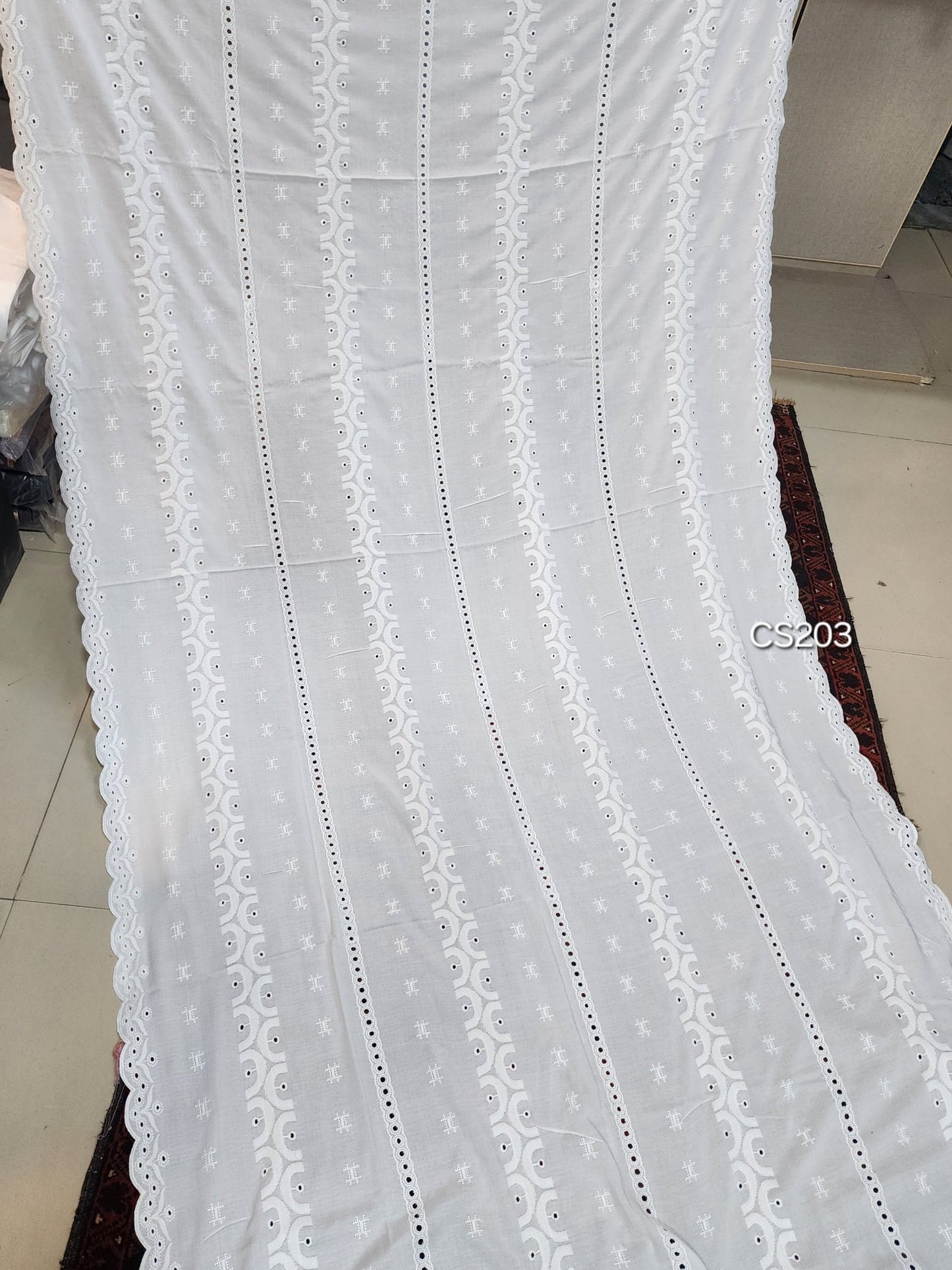 Chikankari Lawn Shawl Cutwork Border | Pure Lawn 203
