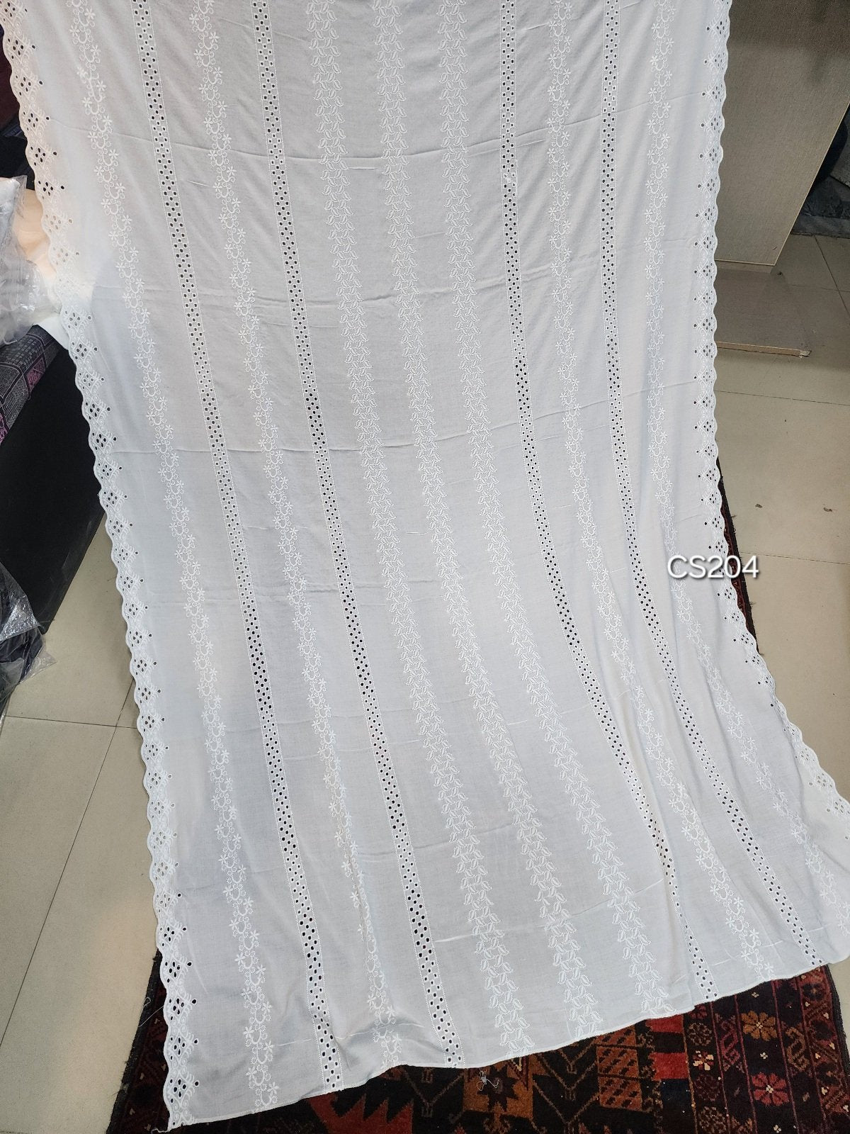 Chikankari Lawn Shawl Cutwork Border | Pure Lawn