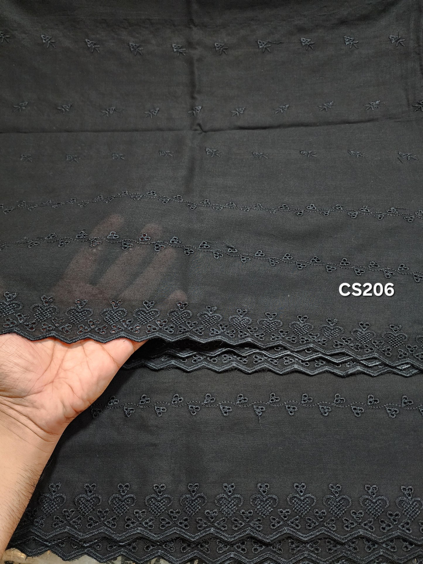 Chikankari Lawn Shawl on Pure Lawn Full Size Cutwork Border | CS206