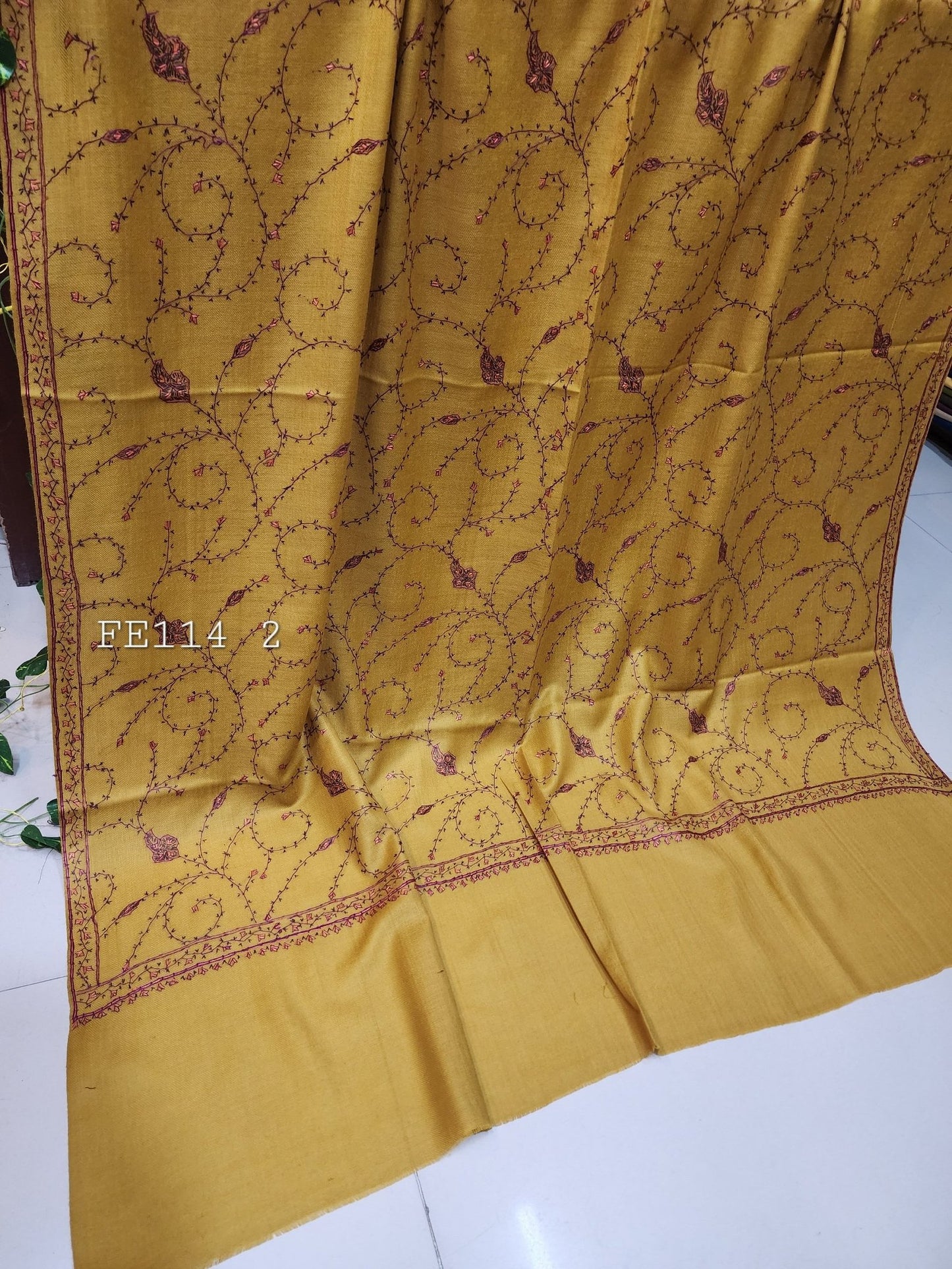 Pashmina Handmade Full Embroidered Shawl Beautiful New Design 2024 Collection Made in Kashmir