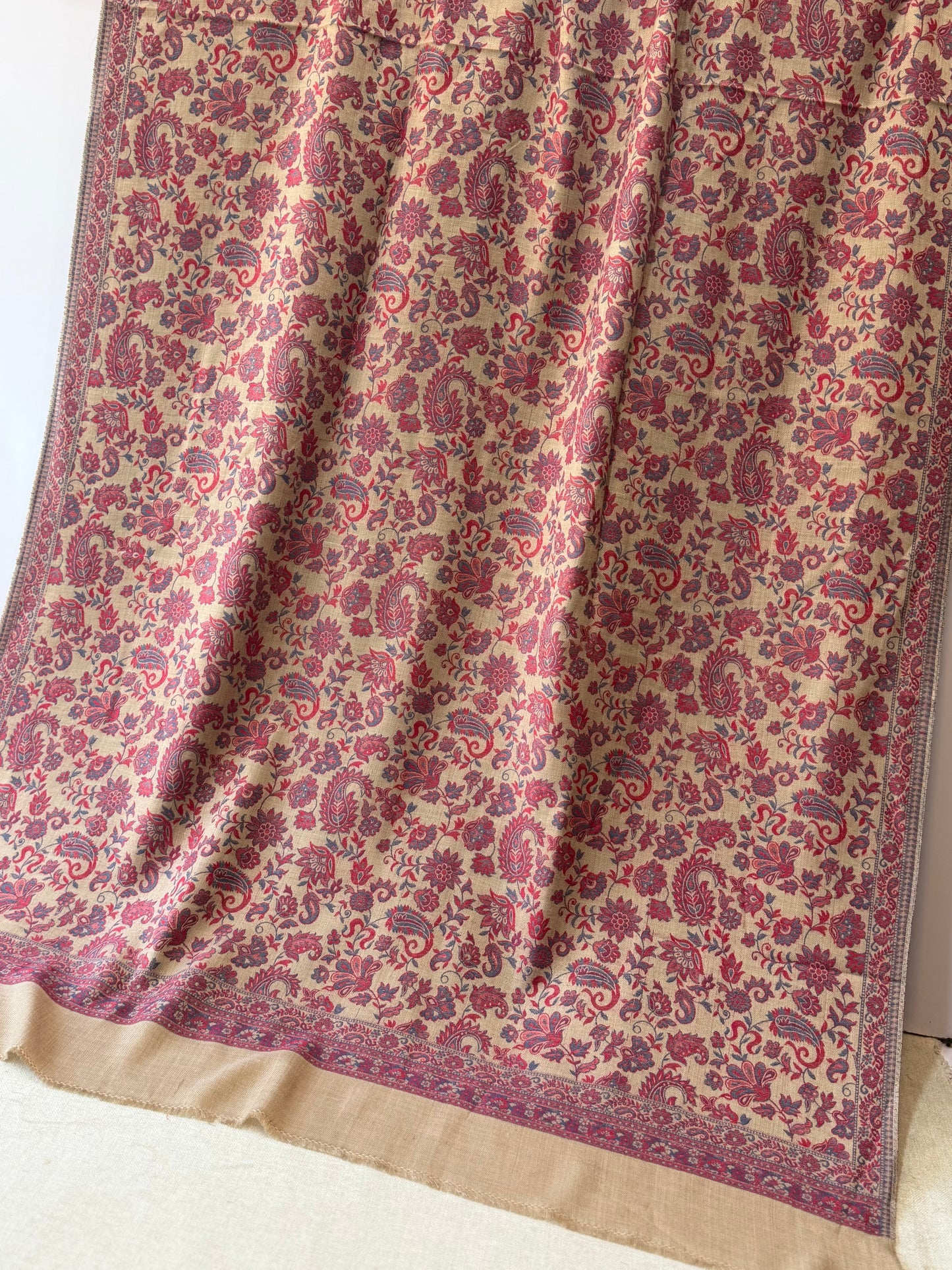 Pashmina Wool Kani Shawl in Full Size Multi Color